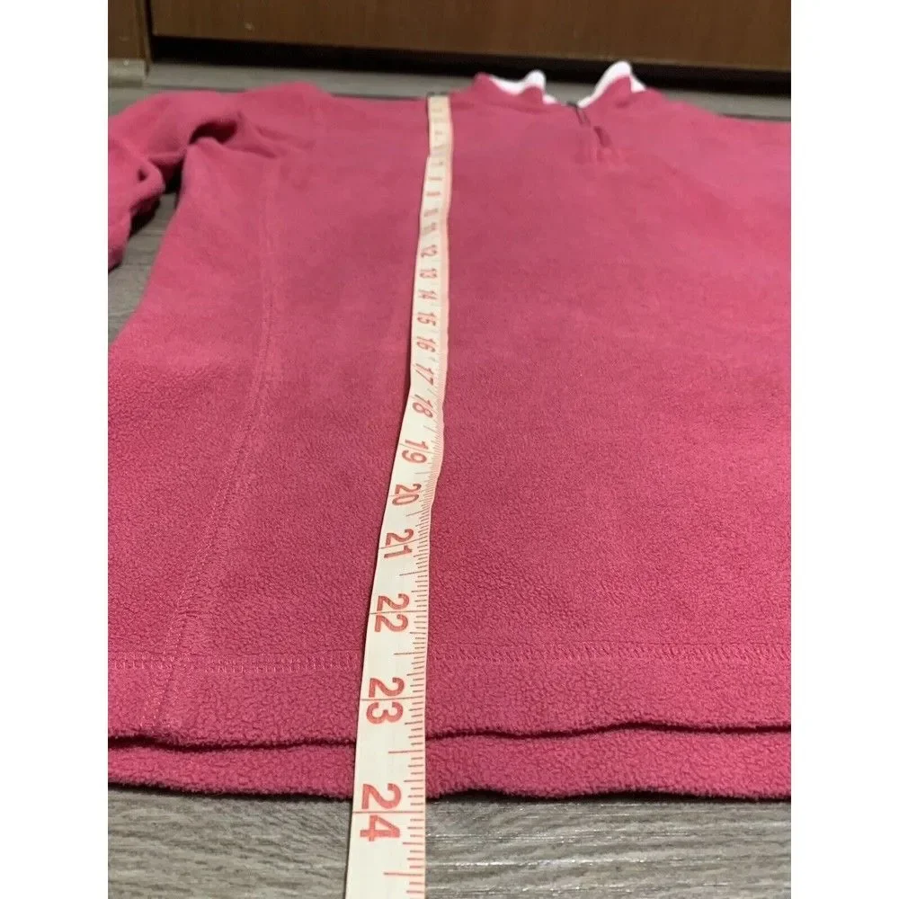 Columbia Women's Size L Quarter Zip Long Sleeve Fleece Pink Lightweight Jacket